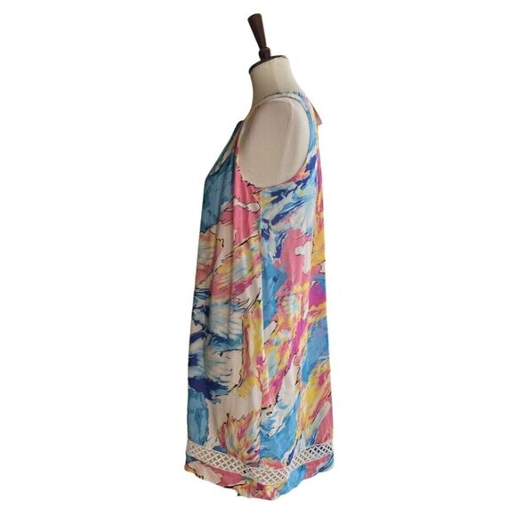 Charles Henry Sleeveless Pleated Printed Shift Dress Size S A31 MSRP $99 - Picture 8 of 12